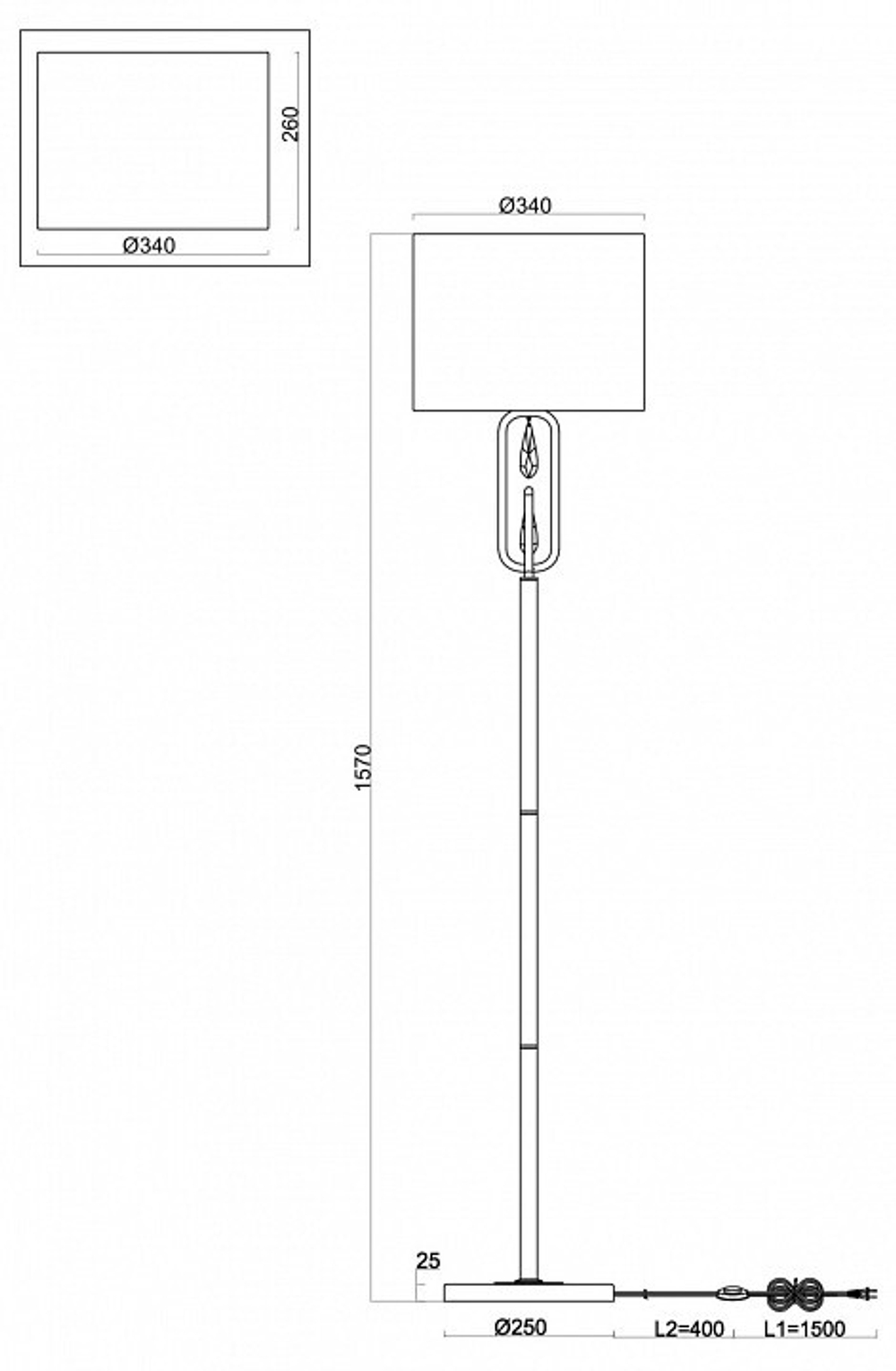 Торшер Freya Riverside FR1007FL-01BS