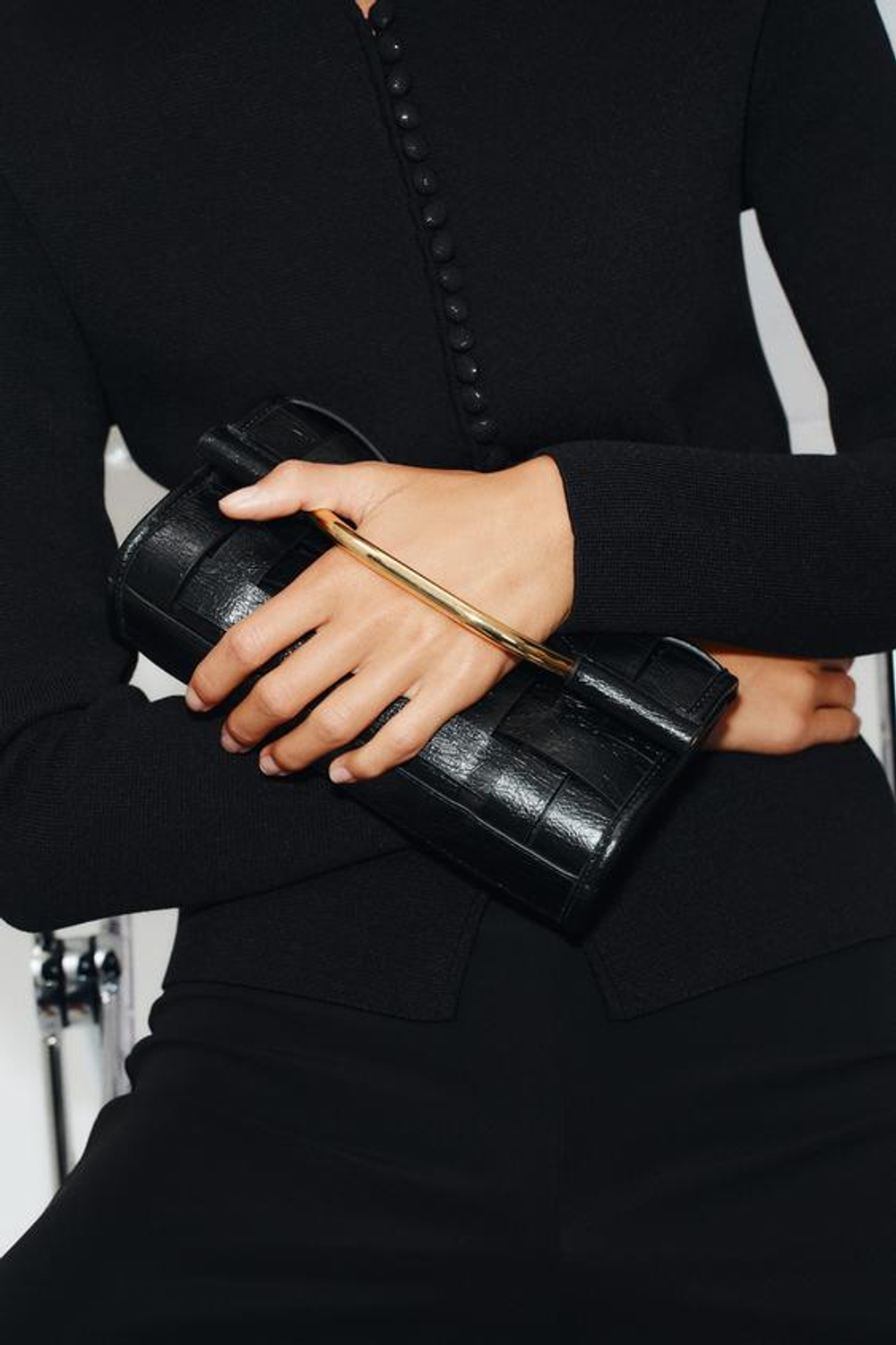 ZARA ПЛЕТЕНАЯ СУМКА, ЧЕРНЫЙ