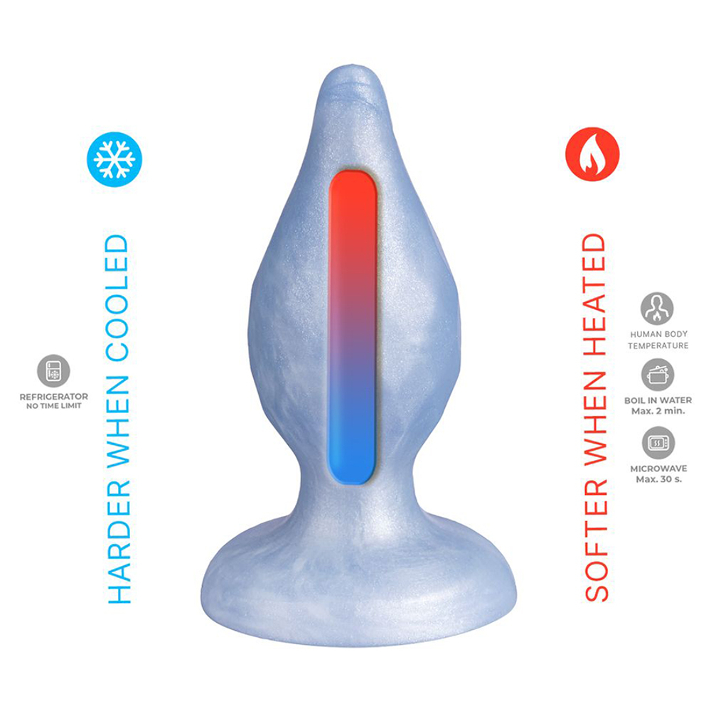 Голубая силиконовая анальная втулка 9,2см SilexD Diamond Fantasy Plug Size M