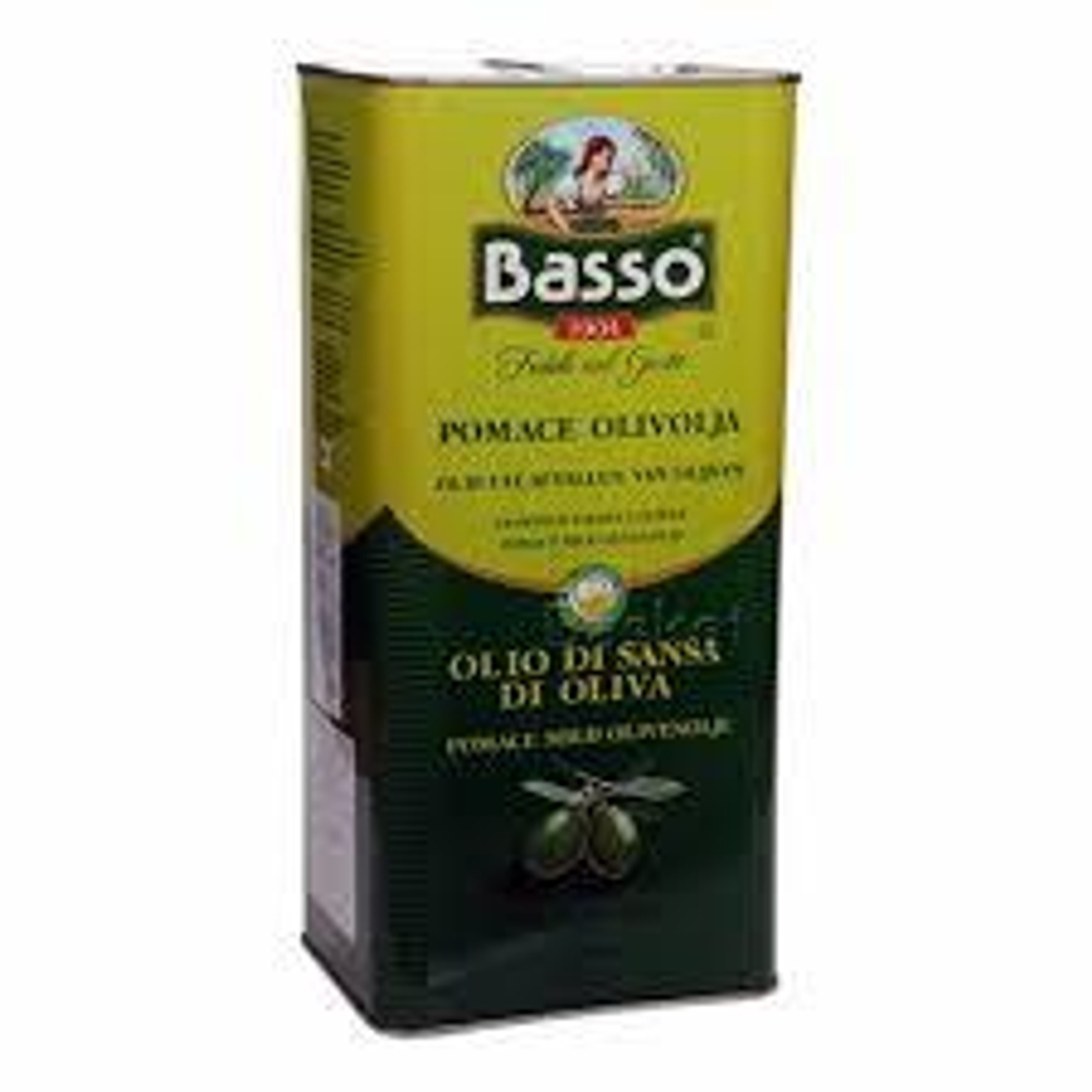 Оливковое масло BASSO Для жарки Рафинированное (Pomace) 5 литров, Италия