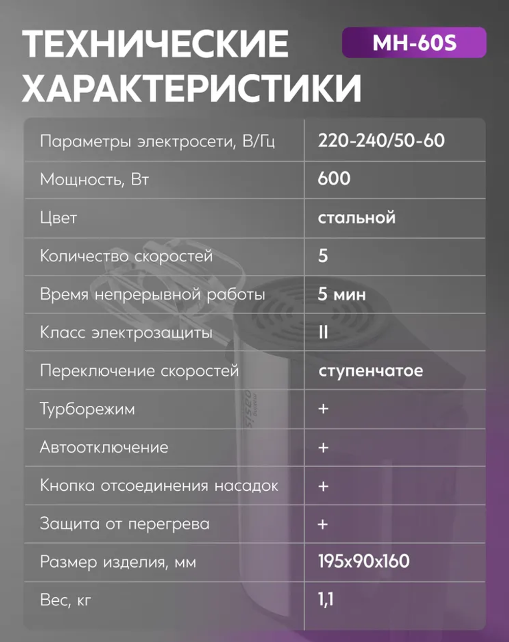 Миксер OASIS MH-60S