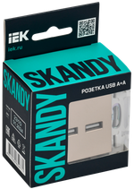 SKANDY Розетка USB A+A 3,1А SK-R15Sa песочный IEK