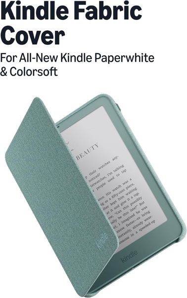 Оригинальный чехол для Amazon Kindle Paperwhite/Colorsoft 2026 Knit Fabric Cover, Зеленый | Seaglass Green