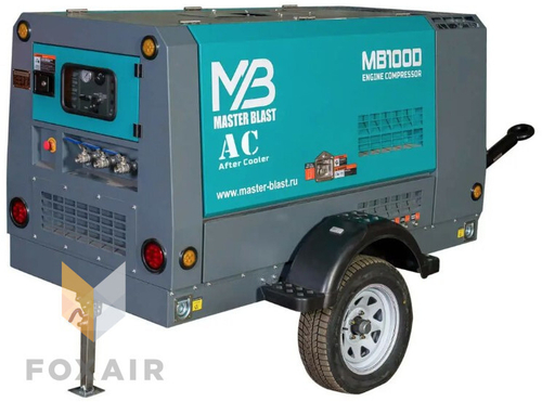 Винтовой дизельный компрессор Master Blast MB130D-7 + AC