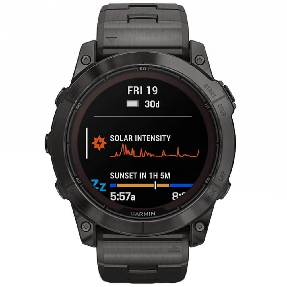 Умные часы Garmin FENIX 7X PRO Sapphire Solar Edition 51 мм титановый угольно-серый корпус с DLC-покрытием и титановым браслетом