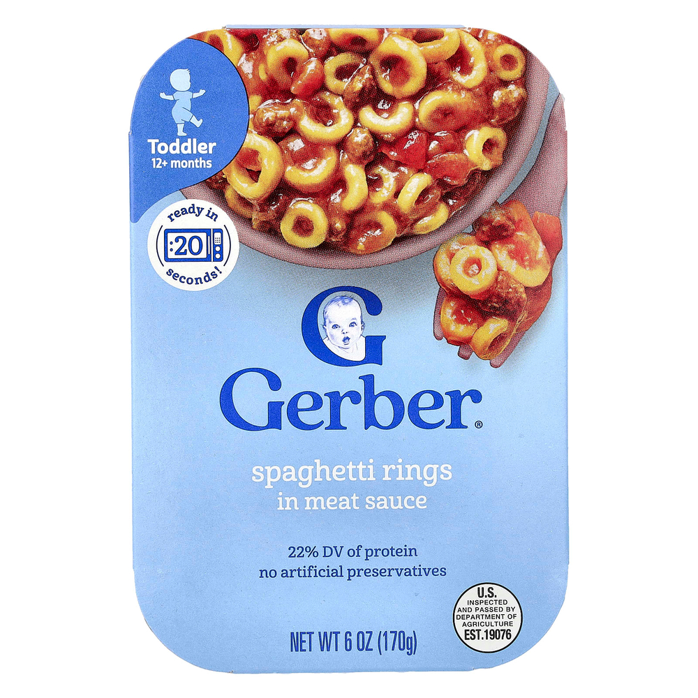 Gerber, Спагетти в мясном соусе, от 12 месяцев, 170 г (6 унций)