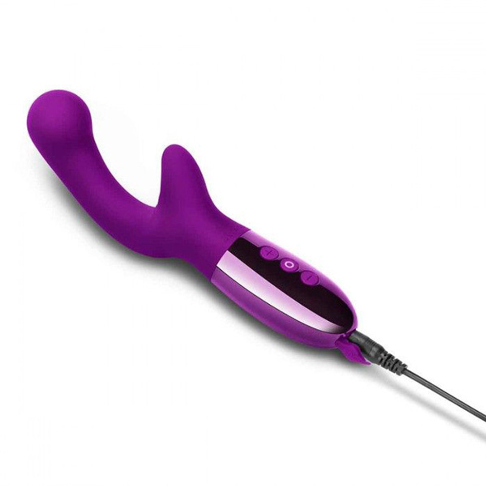 Фиолетовый вибромассажер 19см с двумя моторами Le Wand XO Purple LW-039-CHR