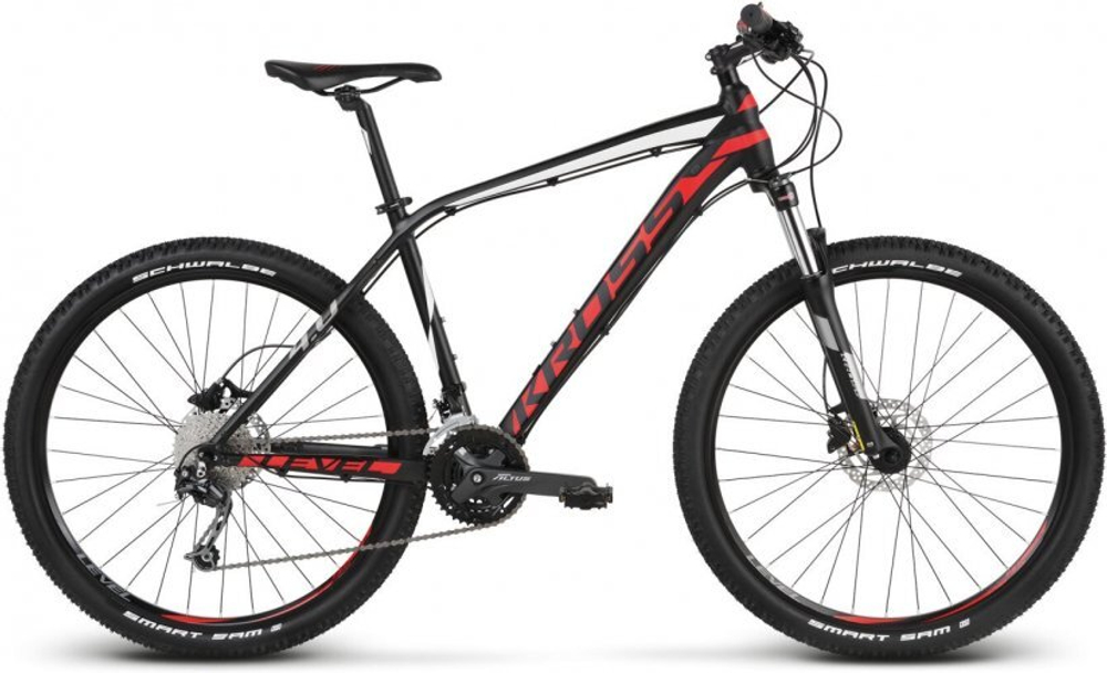 Велосипед Kross 2018 Level 4.0 27 black red green matte M