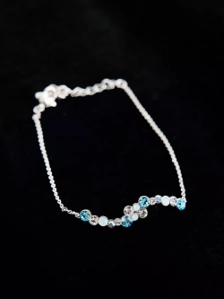 Браслет Млечный путь с голубыми кристаллами Swarovski