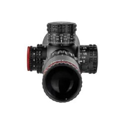 Прицел оптический Veber Wolf Alfa 5-25x56 SF FFP TR3 - вид спереди с фокусировочными кольцами