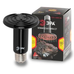 Инфракрасная лампа ЭРА CeramiHeat FITO-100W-НQ керамическая для брудера, рептилий 100 Вт Е27 | Инфракрасные лампы