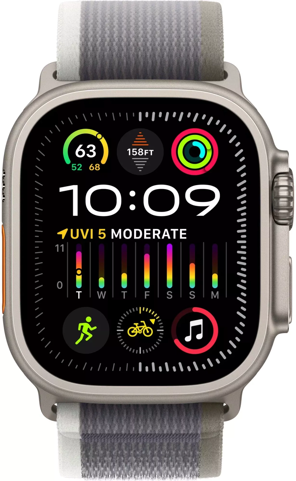 Умные часы Apple Watch Ultra 2 49 мм Titanium Case GPS + Cellular, Green Gray Trail Loop S/M