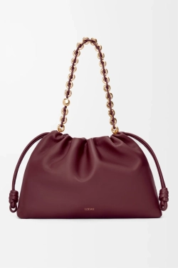 Loewe Большая сумка Flamenco из мягкой кожи ягненка наппа, бургунди