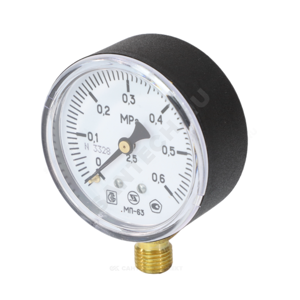 Манометр МП-63 радиальный Дк63мм 0-1,6 МПа кл.2,5 G1/4" ЗАВОД ТЕПЛОТЕХНИЧЕСКИХ ПРИБОРОВ