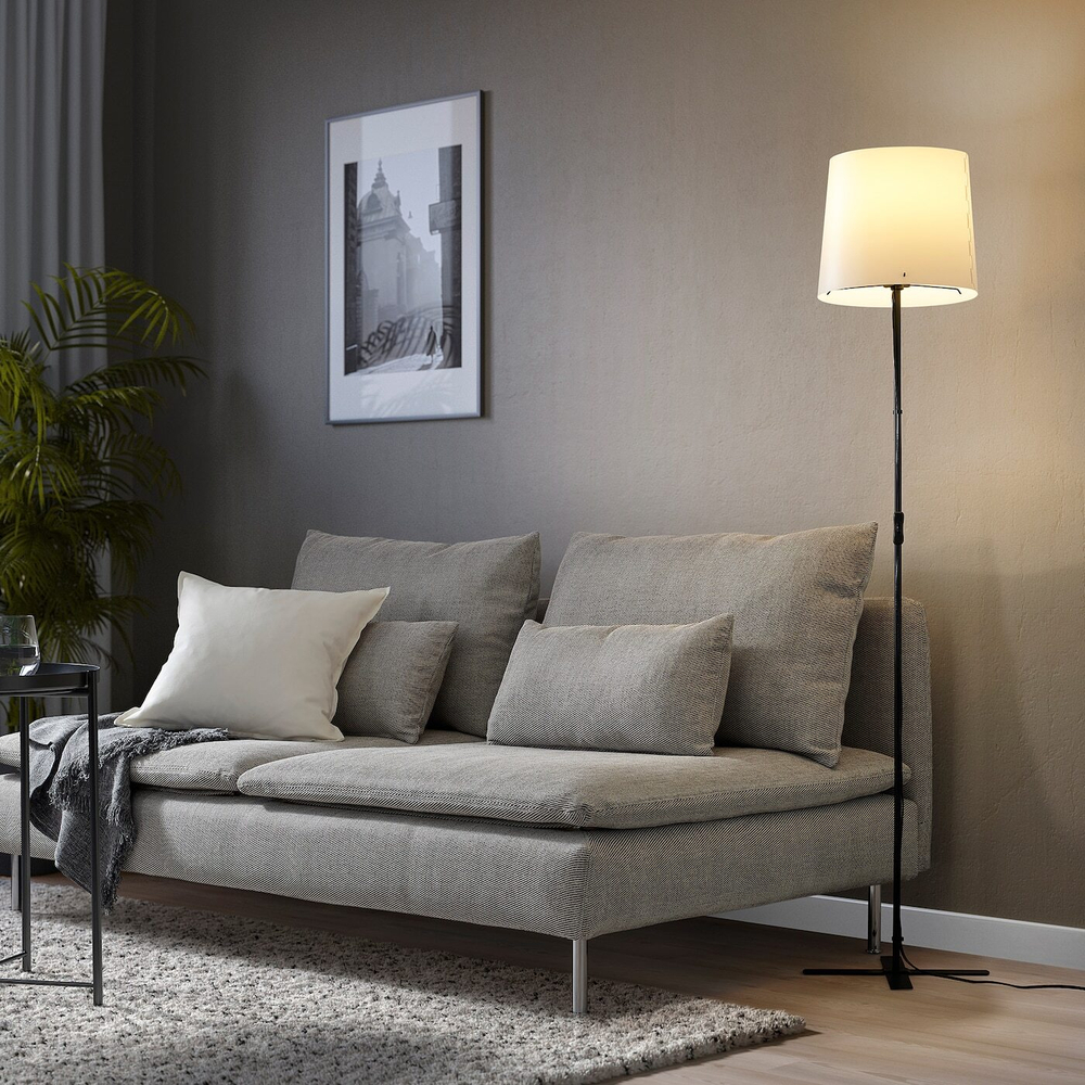 IKEA BARLAST  (ИКЕА БАРЛАСТ)  -  Напольный светильник, черный/белый, 150 см