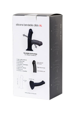 Черный фаллос на присоске Silicone Bendable Dildo XL - 20 см. (Цвет: черный)