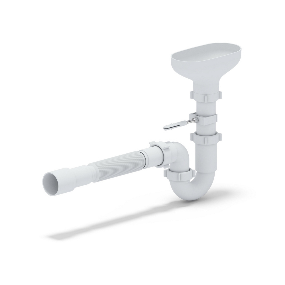 Сифон 1 1/2*40 прямоточ. с гофрой 40*40/50  DR0115 с разрывом струи АНИ пласт