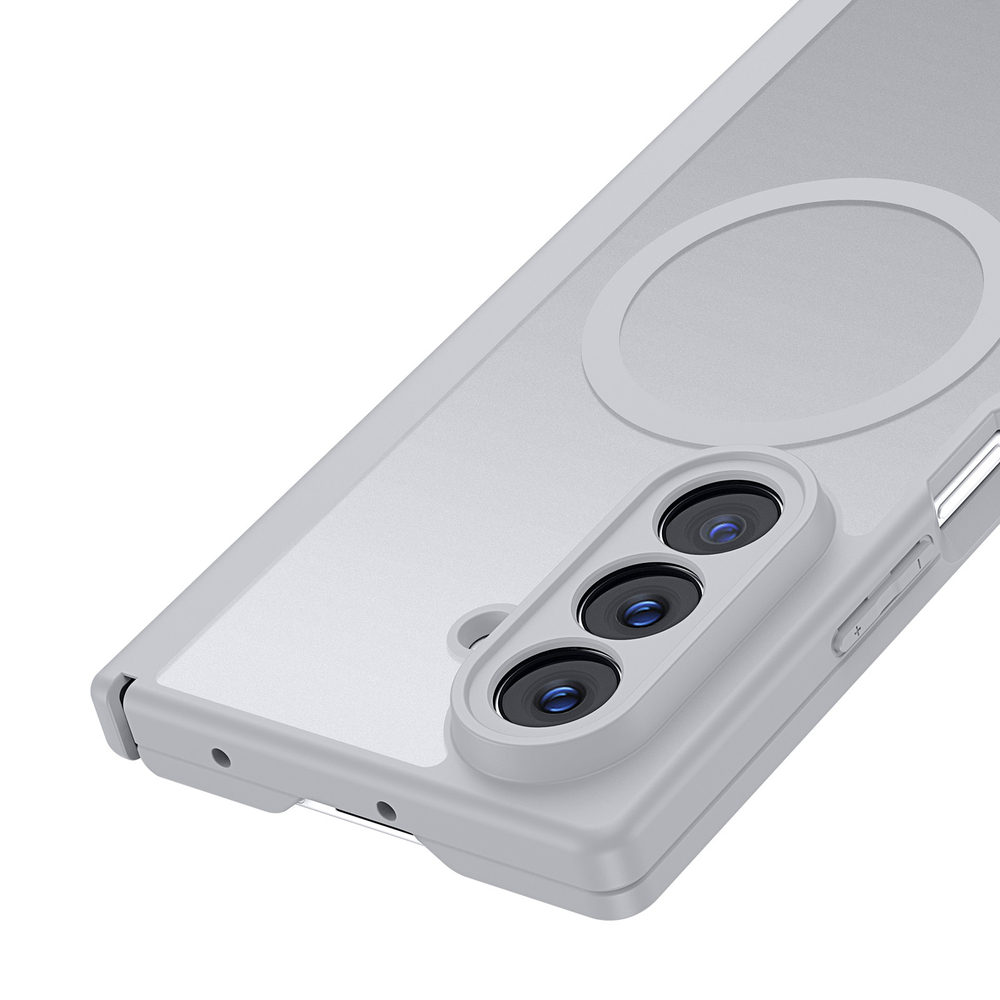 Усиленный чехол серого цвета с MagSafe для Samsung Galaxy Z Fold 7, серия Expn Series Magnetic от Dux Ducis