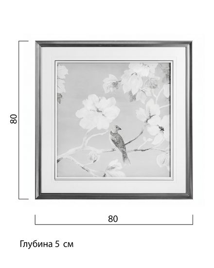 Постер в раме “Birds and flowers – I”