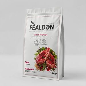 Сухой корм для кошек стерилизованных Fealdon с ягненком, холистик, полнорационный