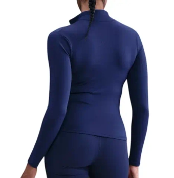 Женская Кофта теннисная Nike One Dri-Fit Full Zip Fitted - midnight navy/white