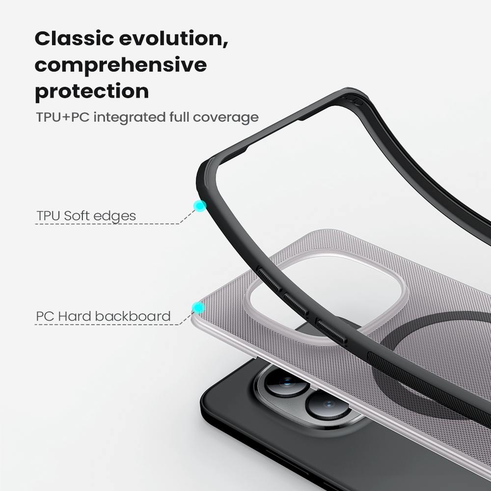 Чехол прозрачный с круглым магнитом для Xiaomi Redmi Note 15 Pro 5G, серия Super Frosted Shield Pro Magnetic (Clear version) от Nillkin