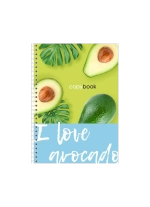 Тетрадь 80 л. кл. гребень, Lamark I love avocado, карт. обложка, полноцв. печать, выборочный Уф-лак