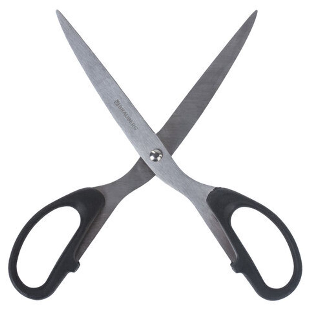 Ножницы BRAUBERG "Classic", 210 мм, чёрные, классической формы, 2-х сторонняя заточка, 230935