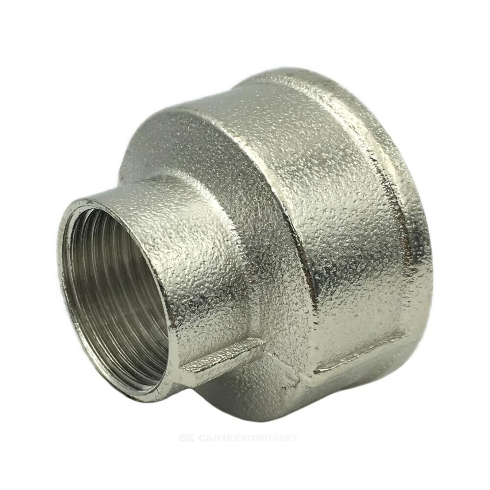 Муфта латунь никель переходная Ду 32х25 (1 1/4"х1") ВР/ВР SantechSystems .
