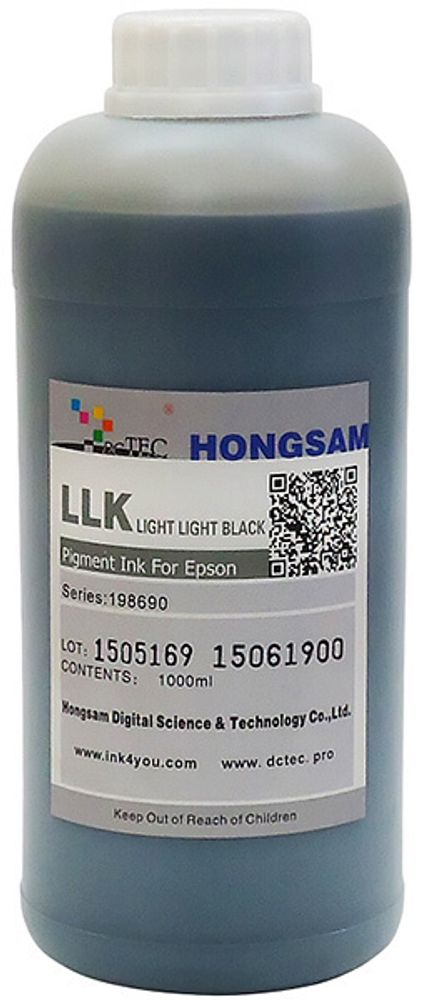 Чернила DCTec — HONGSAM пигментные для Epson серия: 198690 - Light Light Black (Светло серый) 1000 мл. Чернила DCTec — HONGSAM пигментные для Epson серия: 198690 - Light Light Black (Светло серый) 1000 мл.