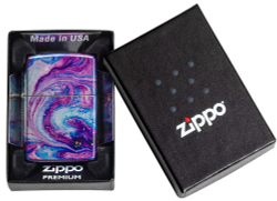 Зажигалка Zippo Universe Astro с покрытием 540 Tumbled Chrome, латунь/сталь, сиреневая, 38x13x57 мм