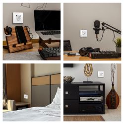 Розетка ЭРА Elegance 14-4108-01 2P+E 16A-250В со шторками с USB type-A+C 5В-3А белый | Эра Elegance