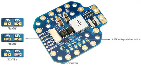 Плата распределения питания Matek 140A 5V/9V/12V PDB-HEX (2-8S x6 ESC, 9-12S x4 ESC)