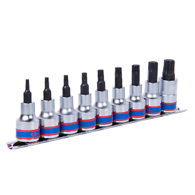 KING TONY (4109PR10) Набор торцевых насадок 1/2", TORX, Т20-Т60 мм, 9 предметов