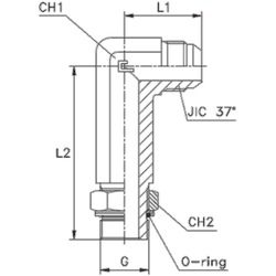 Штуцер FRMC90 JIC 7/16 BSP 1/4 удлин.