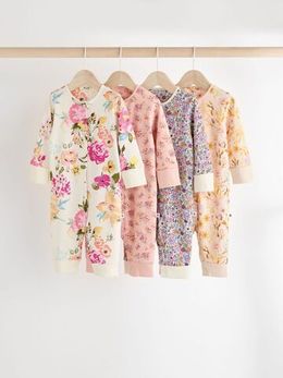 Комбинезон / Cлип для малышей Next K79-493, 4 шт., Молочный, Розовый, Сиреневый