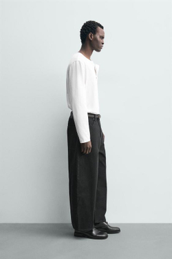 ZARA ДЖИНСЫ WIDE FIT, ЧЕРНЫЙ
