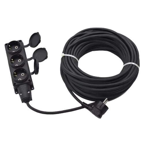 Удлинитель силовой GLANZEN 3 гн. КГ 3х1,5 IP44 арт. EC-40-012