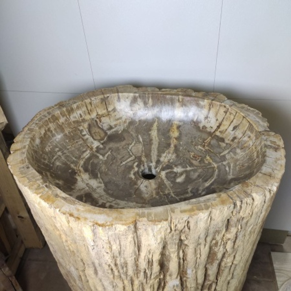 Раковина напольная из окаменелого дерева ODN-01499 (68*55*90 см)