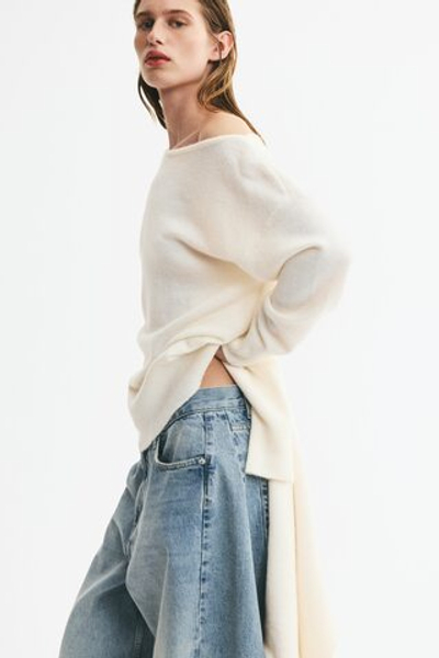Тонкий свитер на одно плечо с шерстью - H&M