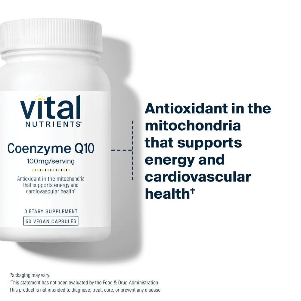 Vital Nutrients, коэнзим Q10, 100 мг, 60 веганских капсул
