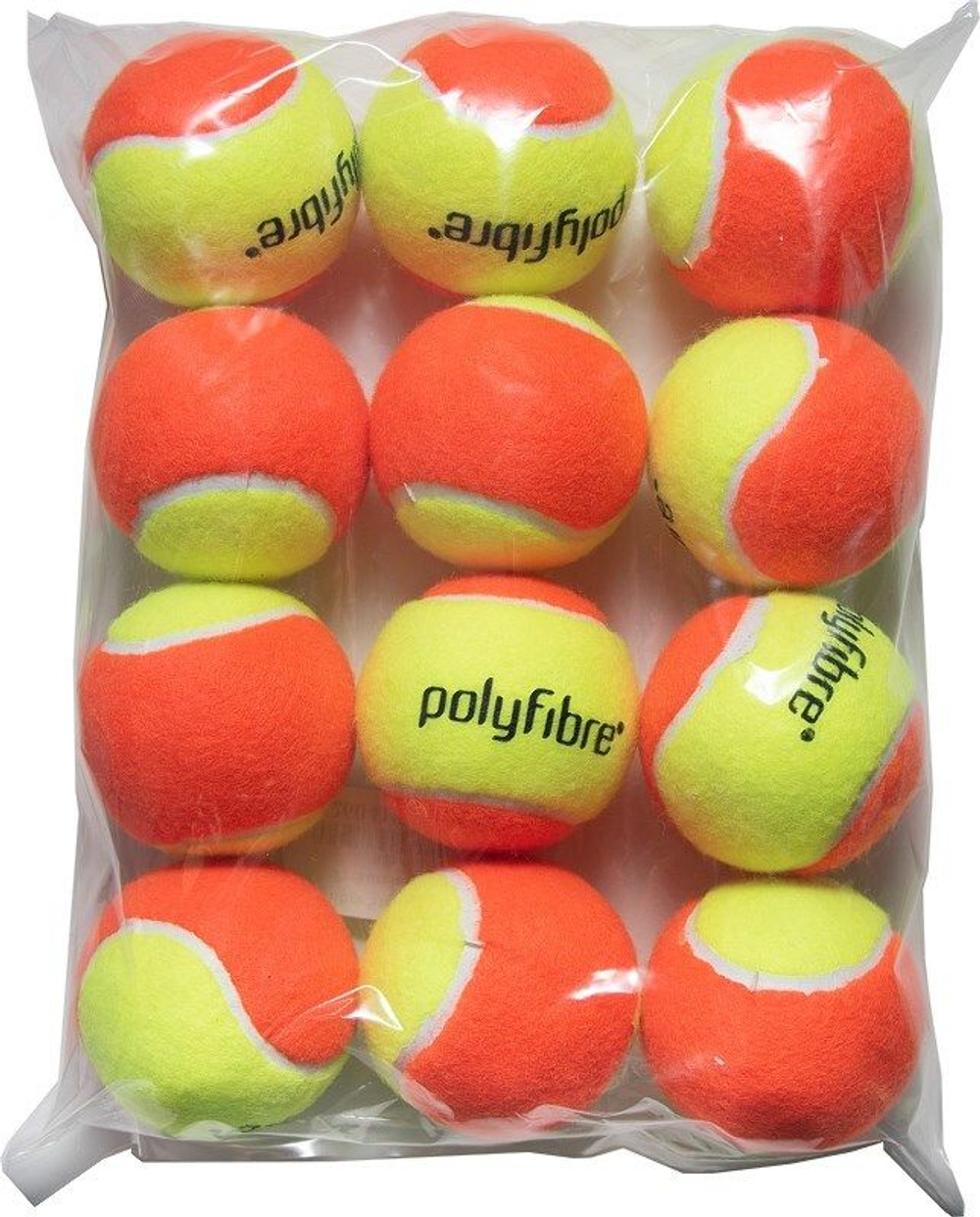 Juniorskie pilki tenisowe Polyfibre Stage 2 Orange Presureless Tennisballs 12B