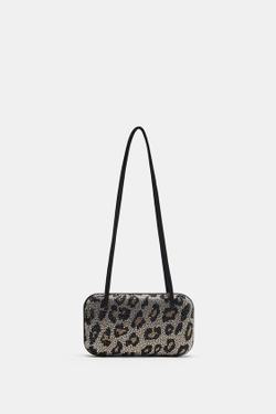 ZARA БЛЕСТЯЩАЯ СУМКА НА ПЛЕЧО, ЛЕОПАРДОВЫЙ