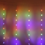 Гирлянда для дома ЗАНАВЕС «Звезды» ш3* в2 м 160 ламп LED, прозр. пров, 8 реж,IP-40, Мультицвет (возможность соединения)