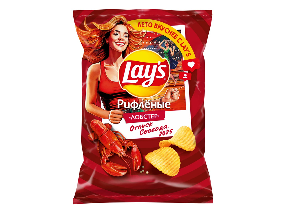 Чипсы Lays Рифленые Лобстер, 140 г
