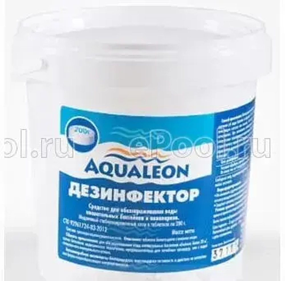Комплексное средство для дезинфекции воды в бассейне Aqualeon DK0.6T 3 таблетки/200 гр. (банка, 0,6 кг)