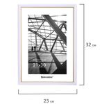 Рамка 21х30 см небьющаяся, багет 14,6 мм, пластик, BRAUBERG "Original Line", белая/золото, 391236