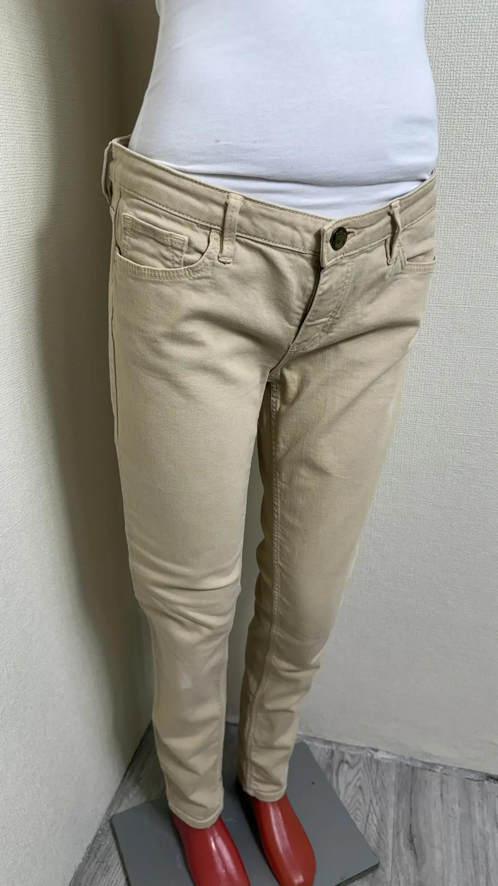 Брюки женские Massimo Dutti, бежевые, зауженные, размер 48