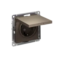 Розетка с крышкой Systeme Electric AtlasDesign Мокко ATN000646