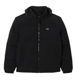 Мужская теннисная куртка Lacoste Water-Repellent Hooded Down - black